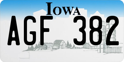 IA license plate AGF382