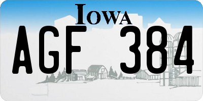 IA license plate AGF384