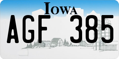 IA license plate AGF385