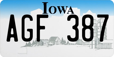 IA license plate AGF387