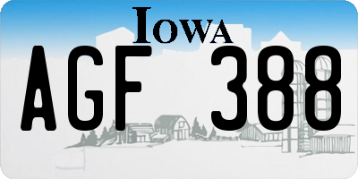 IA license plate AGF388