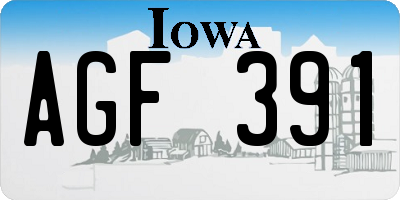 IA license plate AGF391