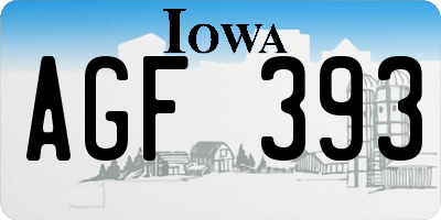 IA license plate AGF393