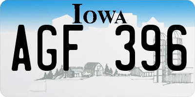 IA license plate AGF396
