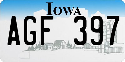 IA license plate AGF397