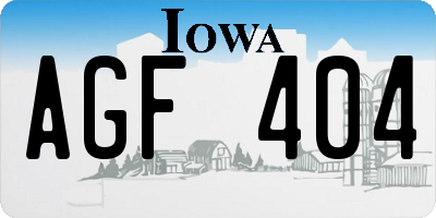 IA license plate AGF404