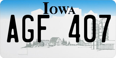 IA license plate AGF407