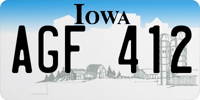 IA license plate AGF412