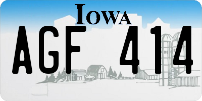 IA license plate AGF414