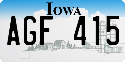 IA license plate AGF415