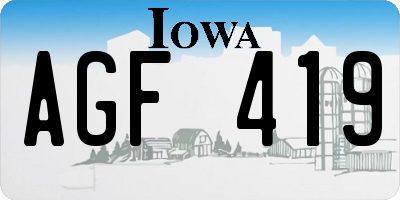 IA license plate AGF419