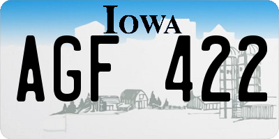 IA license plate AGF422