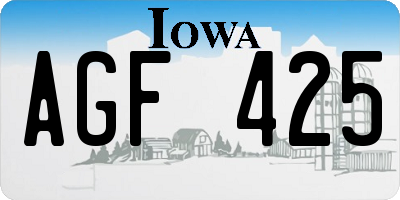 IA license plate AGF425