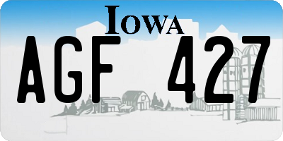 IA license plate AGF427