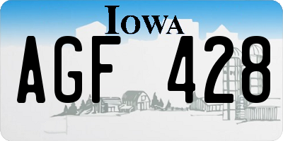 IA license plate AGF428