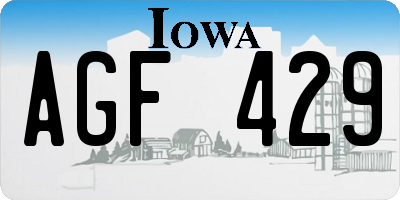 IA license plate AGF429
