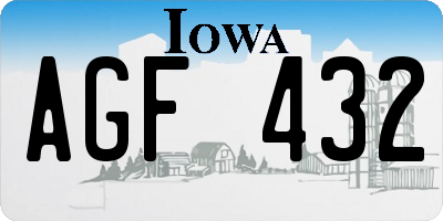 IA license plate AGF432