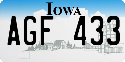 IA license plate AGF433