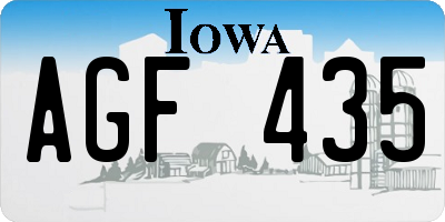 IA license plate AGF435