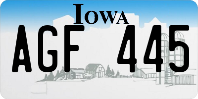 IA license plate AGF445