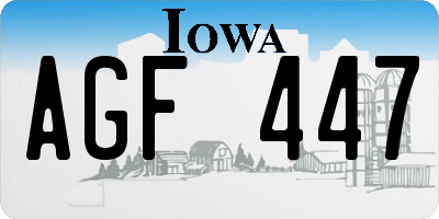 IA license plate AGF447