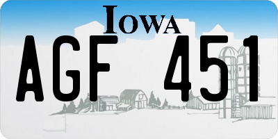 IA license plate AGF451