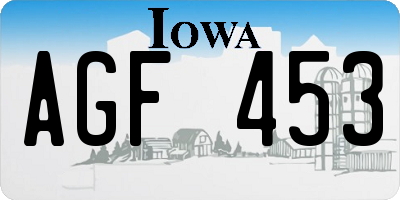 IA license plate AGF453