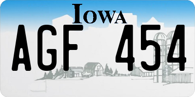 IA license plate AGF454