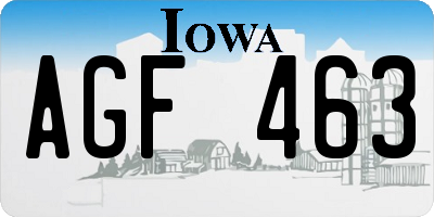 IA license plate AGF463