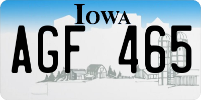 IA license plate AGF465