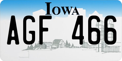 IA license plate AGF466