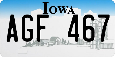 IA license plate AGF467