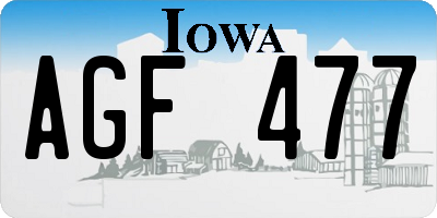 IA license plate AGF477