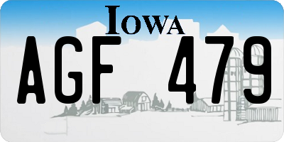 IA license plate AGF479