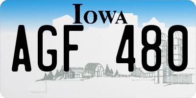 IA license plate AGF480