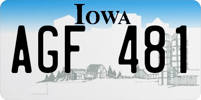 IA license plate AGF481