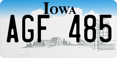 IA license plate AGF485