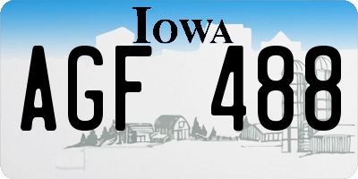 IA license plate AGF488