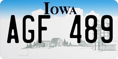 IA license plate AGF489