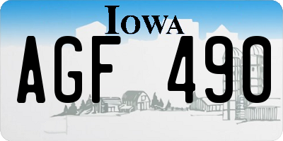 IA license plate AGF490