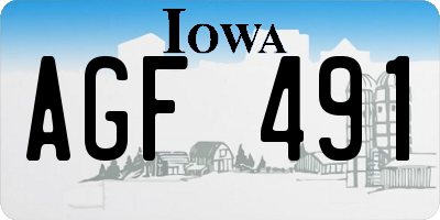 IA license plate AGF491