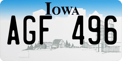 IA license plate AGF496