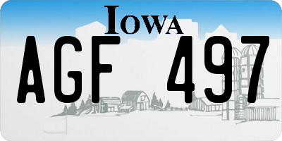 IA license plate AGF497