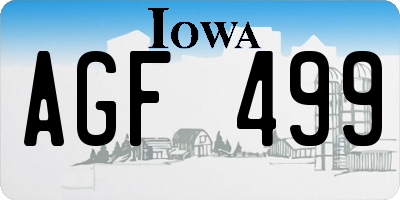 IA license plate AGF499