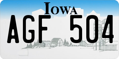 IA license plate AGF504