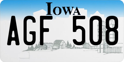 IA license plate AGF508