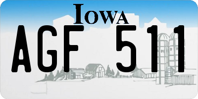 IA license plate AGF511