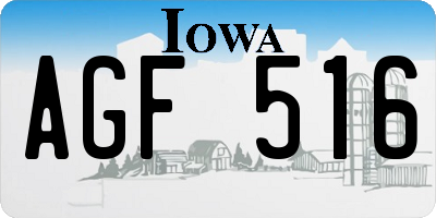 IA license plate AGF516