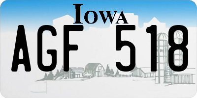 IA license plate AGF518