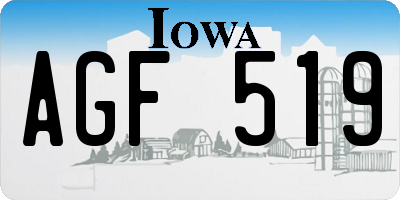IA license plate AGF519